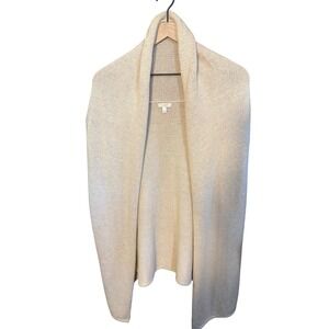 Talbots Womens XL Cream Ivory  Sleeveless Cardigan Vest Sweater Cotton